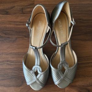Chelsea Crew modcloth t strap kitten silver heels